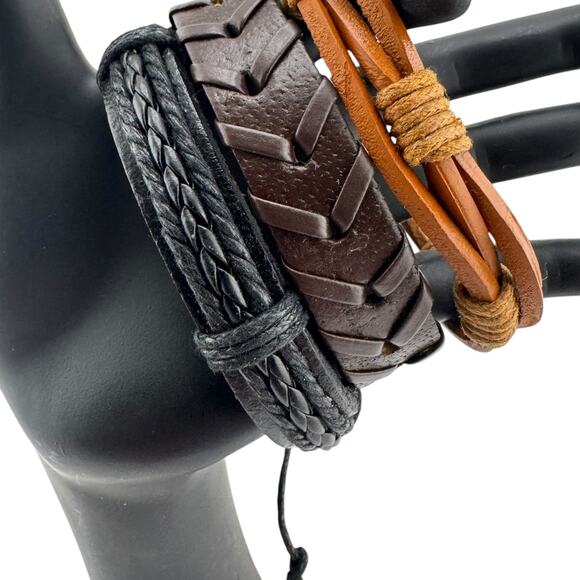 Trinity of Chaos Braided Cuffs: Unisex. Adjustable. Unapologetic. - Picture 1 of 3